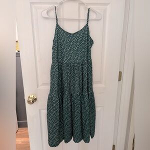 Green dress w/white dots